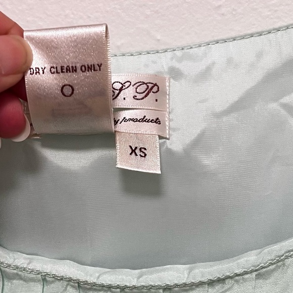 VINTAGE M.S.S.P Silk Blend Mint Green Mini Dress Size XS - Picture 5 of 7